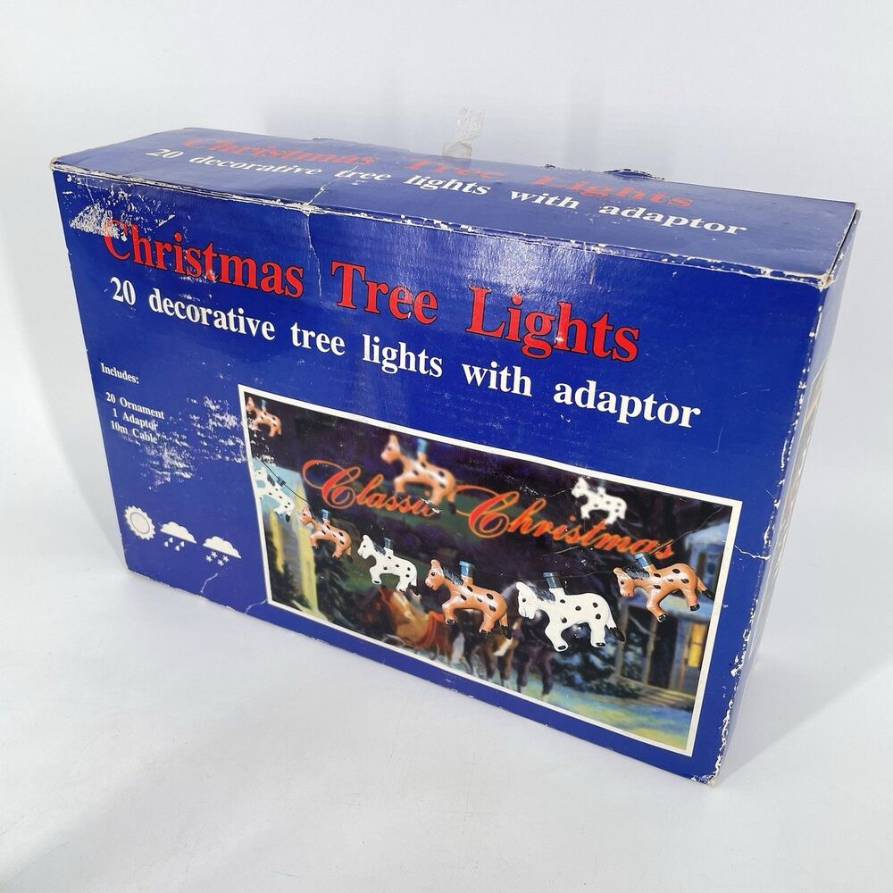 Vintage Horse Christmas Tree String Lights 20 Pc Set w/ Adapter Tested Works
